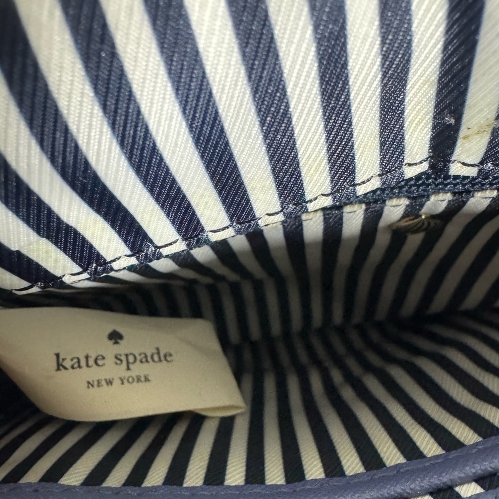Kate Spade New York Blue Leather Crossbody Bag Adjustable Strap Purse - Picture 9 of 16
